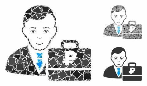 Rouble accounter Composition Icon of Unequal Elements 스톡 일러스트
