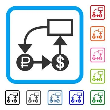 Rouble And Dollar Scheme Framed Icon Stockillustratie