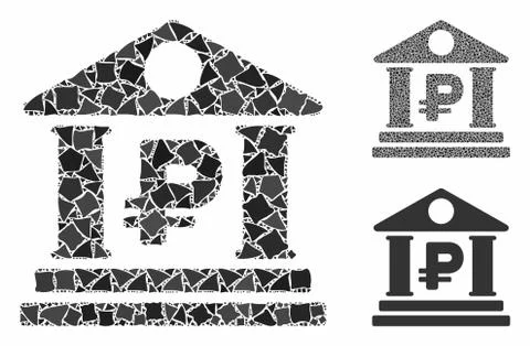 Rouble bank building Composition Icon of Trembly Pieces Ilustración de archivo
