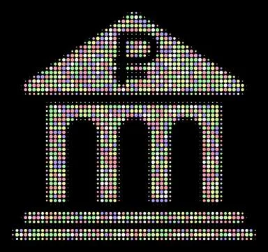 Rouble Bank Building Halftone Composition of Circles Ilustración de archivo