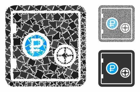 Rouble bank safe Composition Icon of Unequal Elements 스톡 일러스트