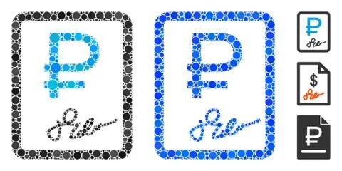 Rouble Contract Composition Icon of Circle Dots Illustrazione stock