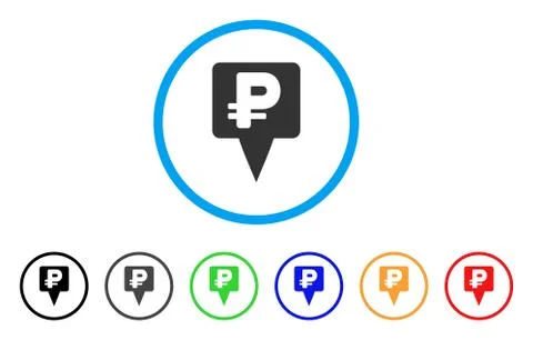 Rouble Map Pointer Rounded Icon イラスト素材