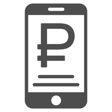 Rouble Mobile Payment Flat Icon Stock Illustration
