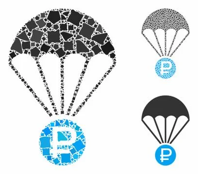 Rouble rescue Composition Icon of Bumpy Parts 스톡 일러스트