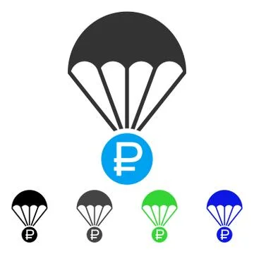 Rouble Rescue Flat Icon 库存插图