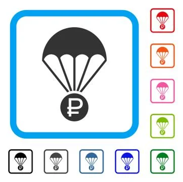 Rouble Rescue Framed Icon Stock Illustration