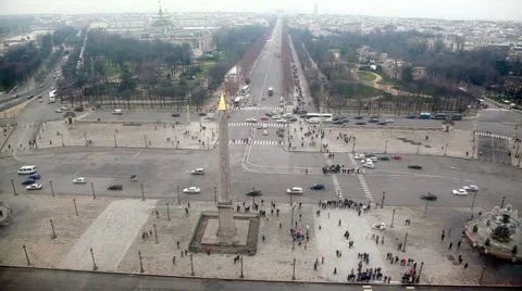 Roue De Paris descent, view from top on obelisque de Louxor Stock Footage 2298346