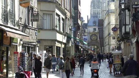 Rouen. On the old street. Stock Footage 102629357