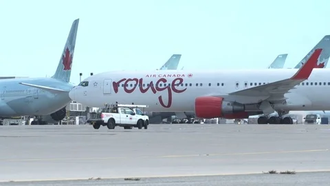 Rouge 767 Approaching the Gate Stock Footage 76233790