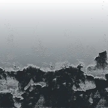 Rough abstract black surface with grain and spots on a gray background Stock Photos