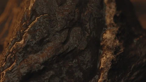 Rough abstract wet stones rotating with a foggy atmosphere around them Stock Footage 265683023