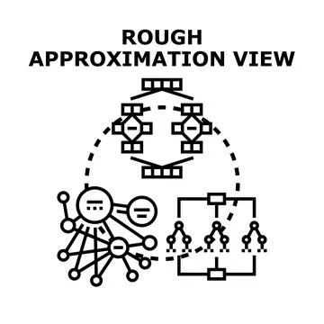 Rough approximation view demonstrating data analysis concept Stock Illustration