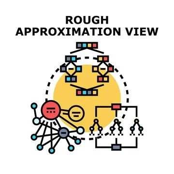 Rough approximation view demonstrating data analysis concept Stock Illustration