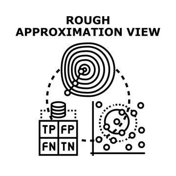 Rough approximation view illustrating data analysis concept 스톡 일러스트