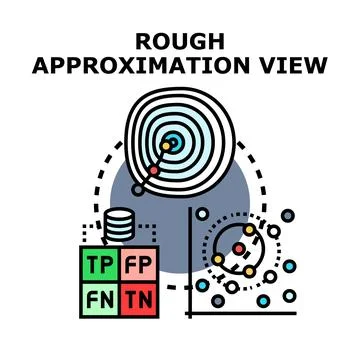 Rough approximation view illustrating data analysis concept Illustrazione stock