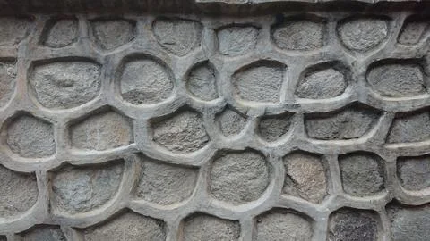 Rough asbract shape wall and moss Stock Photos