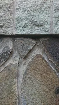 Rough asbract shape wall and moss Stock Photos