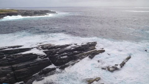Rough Australian coastline with waves Stock Footage 90497201
