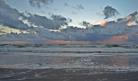 Rough Baltic Sea under thunderclouds. Stock Photos