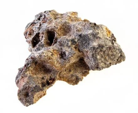 Rough basalt stone on white background Stock Photos