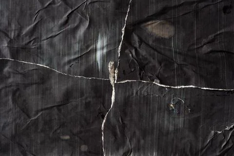 Rough Black Printed Paper Separated into 4 Parts with White Torn Lines Stock Illustration
