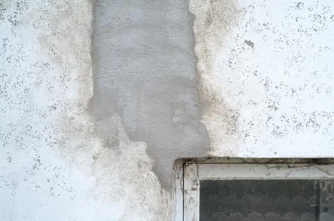 Rough, botched, putty, cement wall Stock Photos