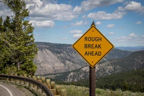 Rough Break Ahead Sign Foto stock