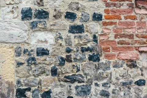 Rough brick wall with cement background Stock Photos