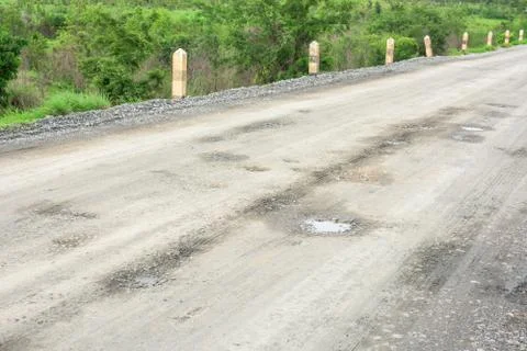 Rough bumpy stone road in rural Stock-Fotos