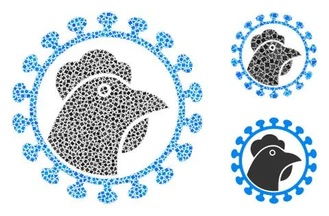 Rough Chicken Flu Virus Icon Mosaic Illustrazione stock