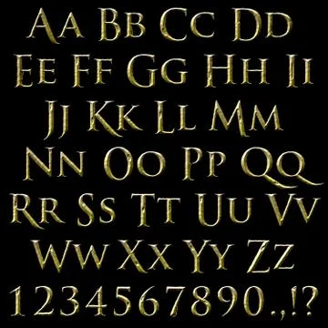 Rough chisel stone font with brushed texture Illustrazione stock