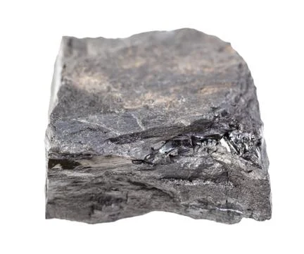 Rough coal shale rock isolated on white Stock Photos