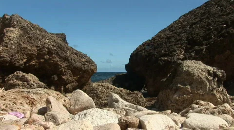 Rough coast - low angle Stock Footage 93100