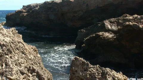 Rough coast - mild waters Stock Footage