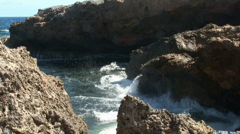 Rough coast - tilt up Stock Footage 93092