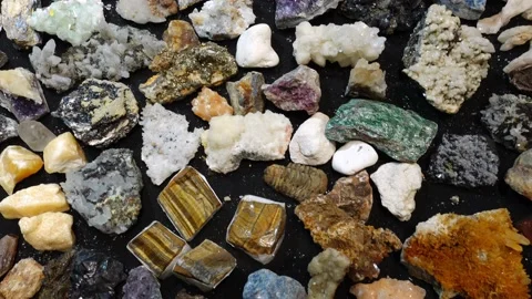 Rough Crystals in a Store Top View Stock Footage 236496374