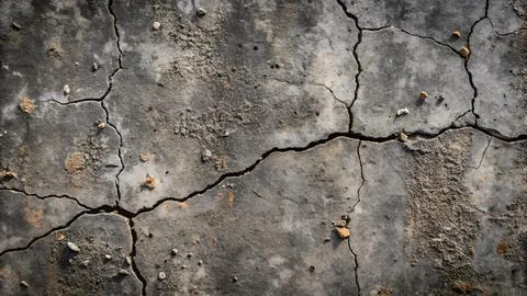 Rough Dark Concrete Texture with Cracks and Imperfections Stock Photos