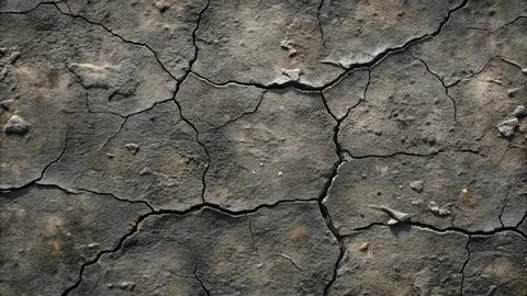 Rough Dark Concrete Texture with Cracks and Imperfections Stock Photos