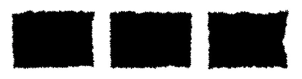 Rough edge rectangle shape collage. Paper torn, jagged edge rectangle frame set Illustrazione stock