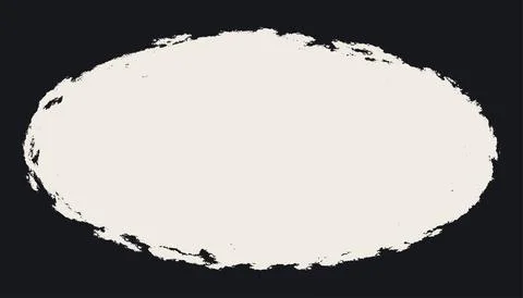 Rough edges oval frame vector. Grunge vintage oval paint stain silhouette with Stock Illustration
