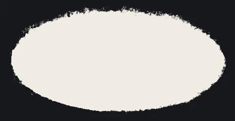 Rough edges oval frame vector. Grunge vintage oval paint stain silhouette with Stock Illustration