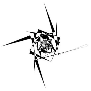 Rough, edgy textured geometric element. Abstract black and white shattered sh Stock-Illustration