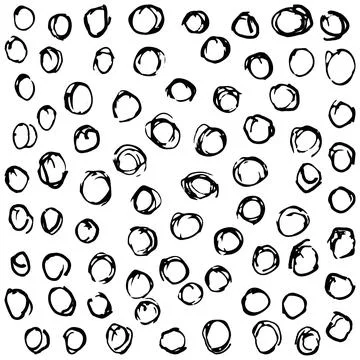 Rough freehand drawing of a polka dot pattern Illustrazione stock