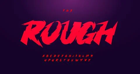Rough Graffiti Font Logo Alphabet Street Jugged Rugged Letter Set Urban Brush Stock Illustration