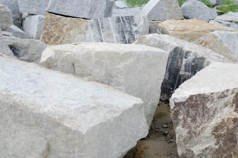 Rough granite blocks for construction industry Stock Photos