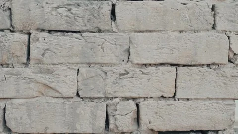 Rough Gray Brick Wall Texture Background with Cement Masonry Pattern Stock Footage 337189885