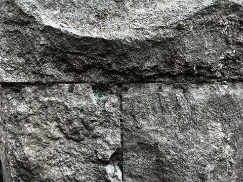 Rough Grey Stone Block Wall Texture Background Stock Photos