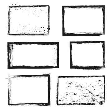 Rough grunge distressed ink vector image border frames Stock Illustration
