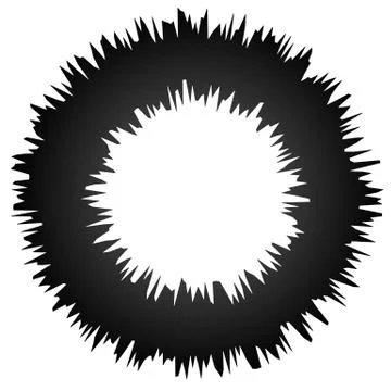 Rough grungy abstract circle element, circular distorted ring, donut shape Stock Illustration